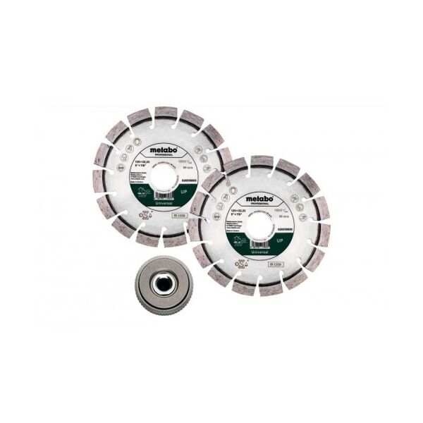 

Комплект Metabo 2 алмазных универсальных круга UP 125 мм + быстрозажимная гайки Quick (628582000)