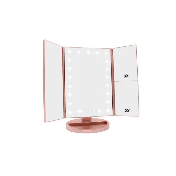 

Косметическое зеркало с подсветкой LED Magnifying Mirror Pink