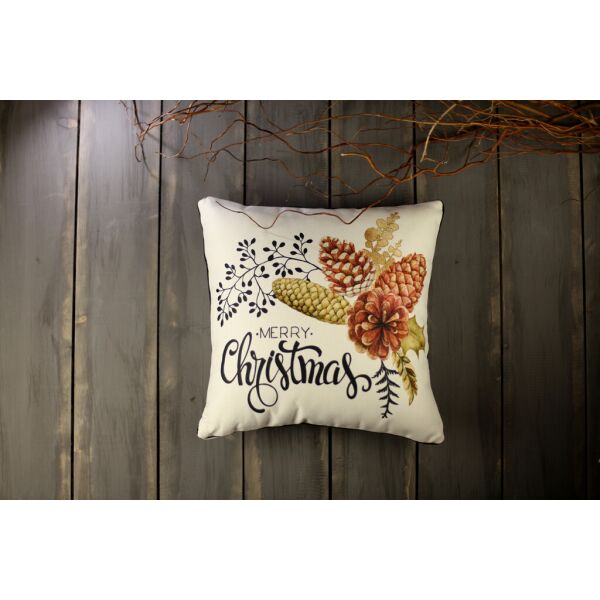 

Подушка интерьерная из мешковины Presentville Merry Christmas шишки 45x45 см