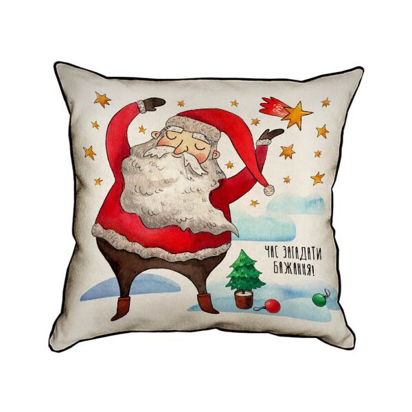 

Подушка интерьерная из мешковины Presentville Час загадати бажання! 45x45 см