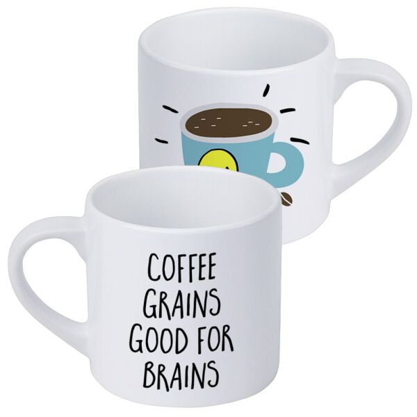 

Кружка маленькая Presentville Coffee grains good for brains 170 мл