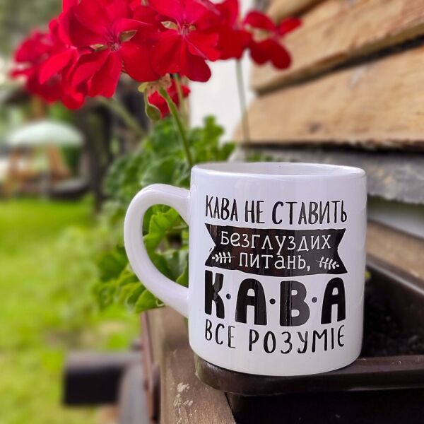 

Кружка маленькая Presentville Кофе не ставит глупых вопросов, кофе все понимает 170 мл