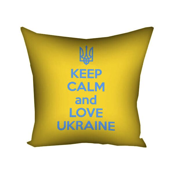 

Подушка с принтом Presentville Keep calm and love Ukraine 40x40 см