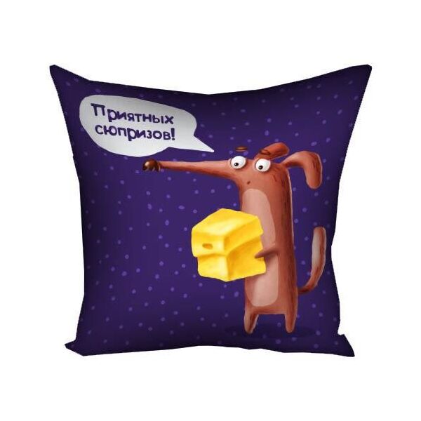 

Подушка с принтом Presentville Приятных сюрпризов! 40x40 см