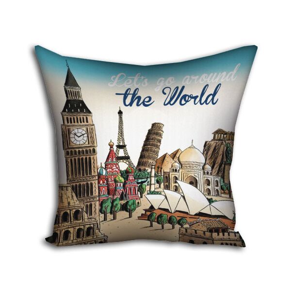 

Подушка с принтом Presentville Let’s go around the World 40x40 см