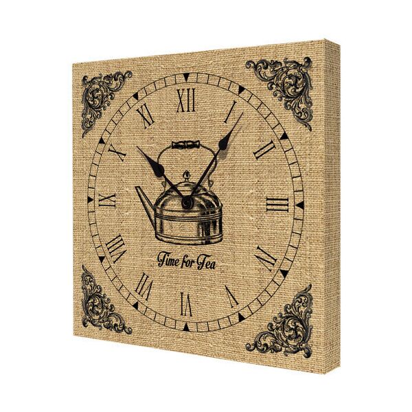 

Часы настенные на холсте Presentville Time for tea 35х35х4,2 см