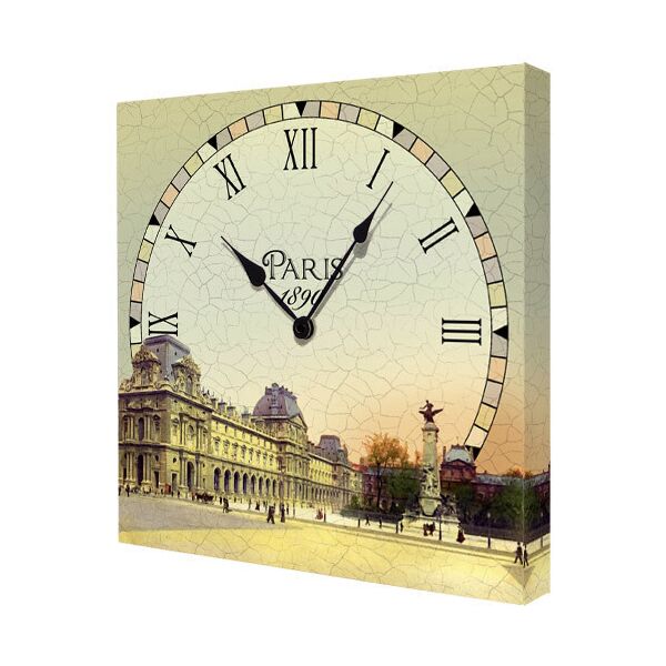 

Часы настенные на холсте Presentville Paris 35х35х4,2 см