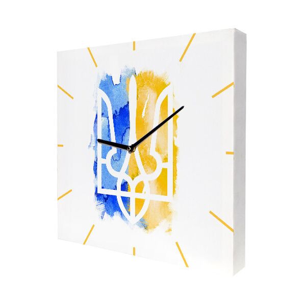 

Часы настенные на холсте Presentville Герб Украины 35х35х4,2 см