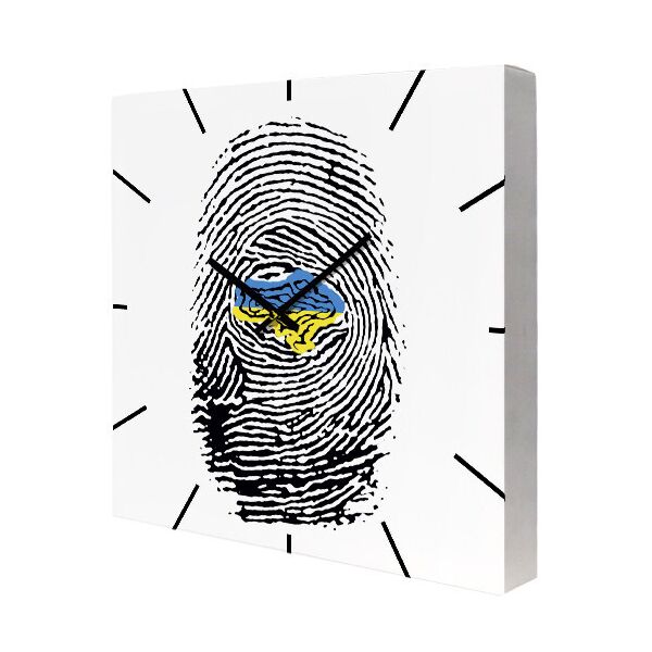 

Часы настенные на холсте Presentville Украина отпечаток пальца 35х35х4,2 см