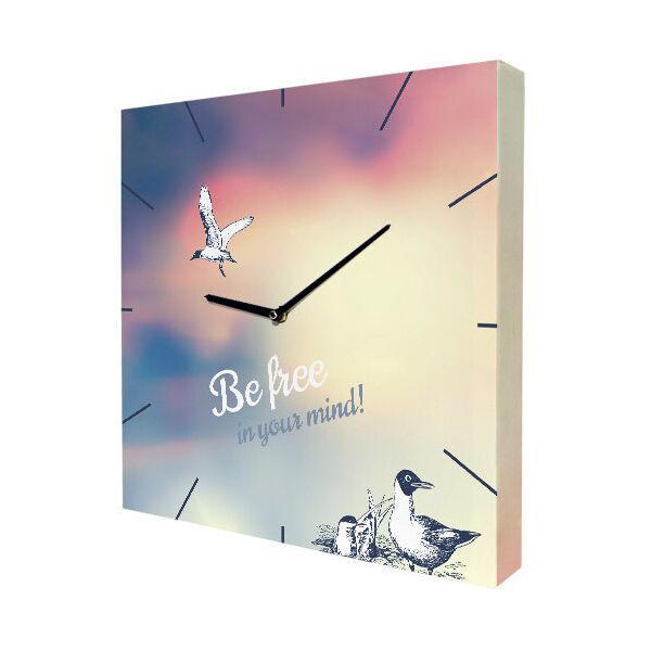 

Часы настенные на холсте Presentville Be free in your mind! 35х35х4,2 см