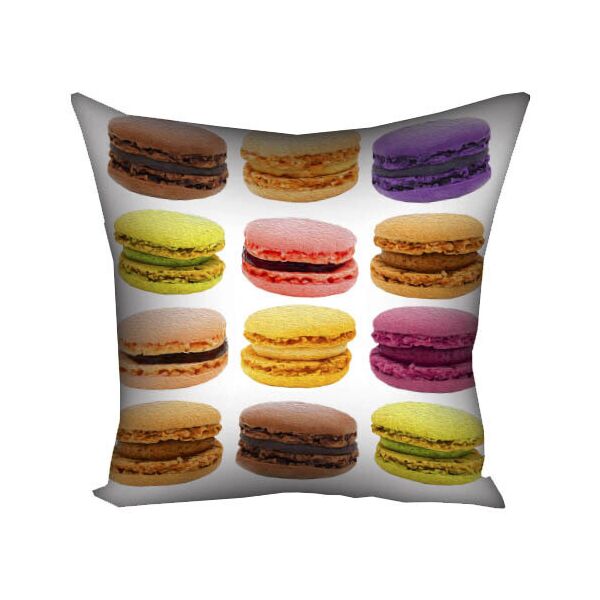 

Подушка с принтом Presentville Makarons все виды на белом фоне 40x40 см
