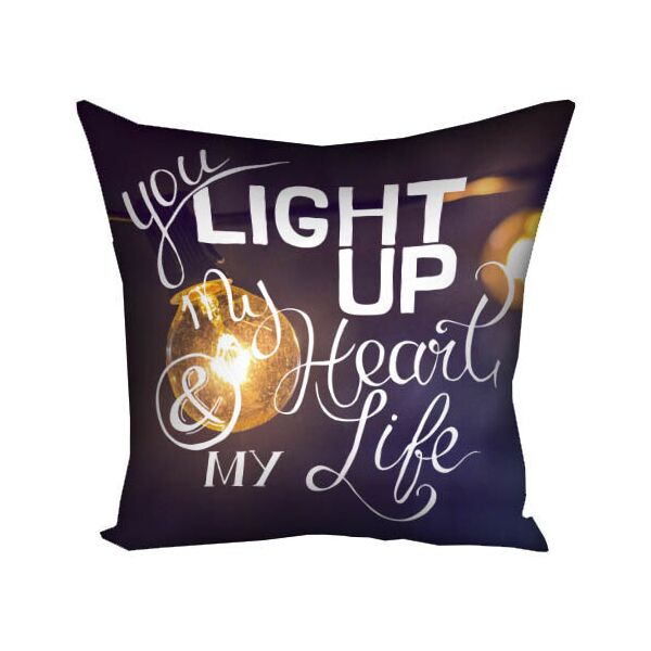 

Подушка с принтом Presentville You light up my heart & my life 40x40 см