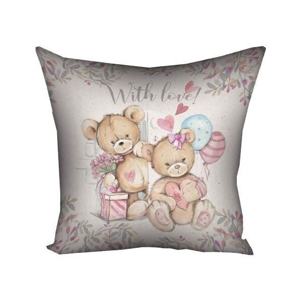 

Подушка с принтом Presentville With love! Мишки Тедди 40x40 см