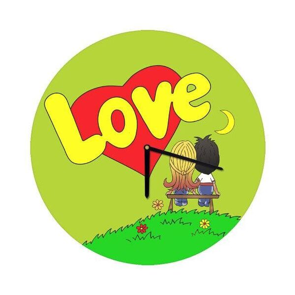 

Часы настенные круглые Presentville Love салатовые 36 см
