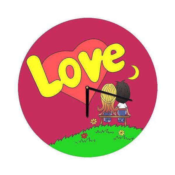 

Часы настенные круглые Presentville Love красные 36 см
