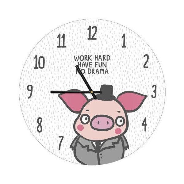 

Часы настенные круглые Presentville Work hard have fun no drama 36 см