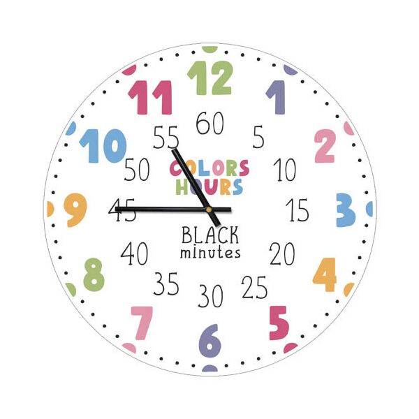 

Часы настенные круглые Presentville Colors hours Black minutes 36 см