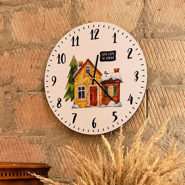 

Часы настенные круглые Presentville Дім там, де серце 36 см