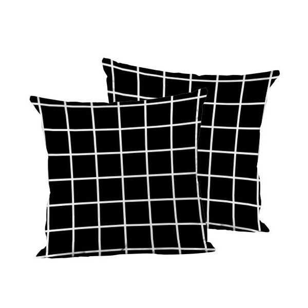 

Подушка декоративная шелковая Presentville Черная клетка 45x45 см