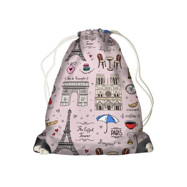 

Рюкзак-мешок MINI Presentville Париж Франция, Париж, розовый фон 26x36 см