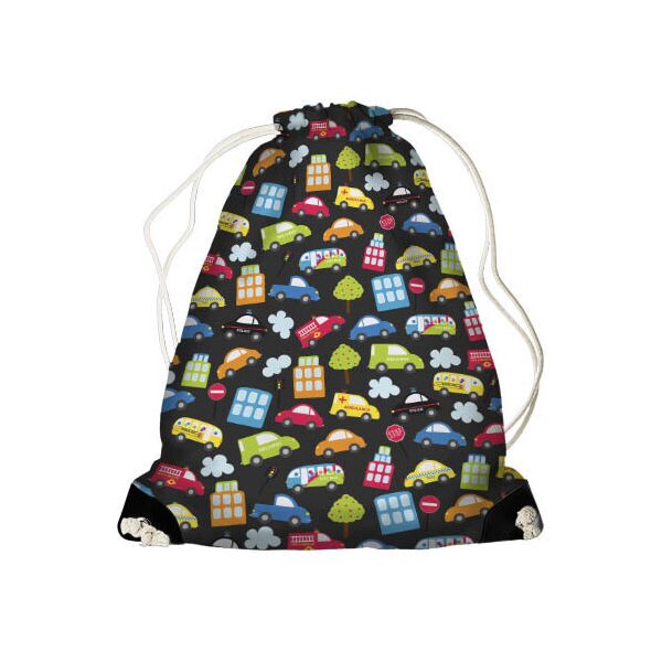 

Рюкзак-мешок MINI Presentville Машинки на черном фоне 26x36 см