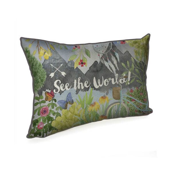 

Подушка интерьерная из мешковины Presentville See the world! 45x32 см