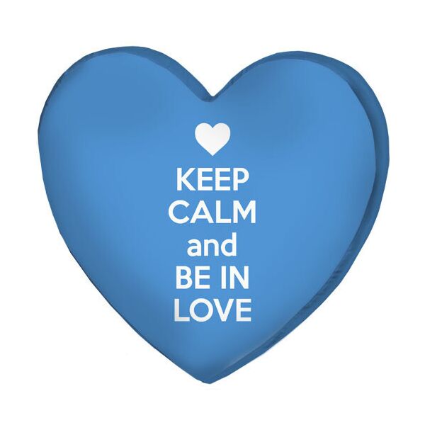 

Подушка сердце 3D Presentville Keep calm and be in love на голубом фоне 40х40х7,5 см