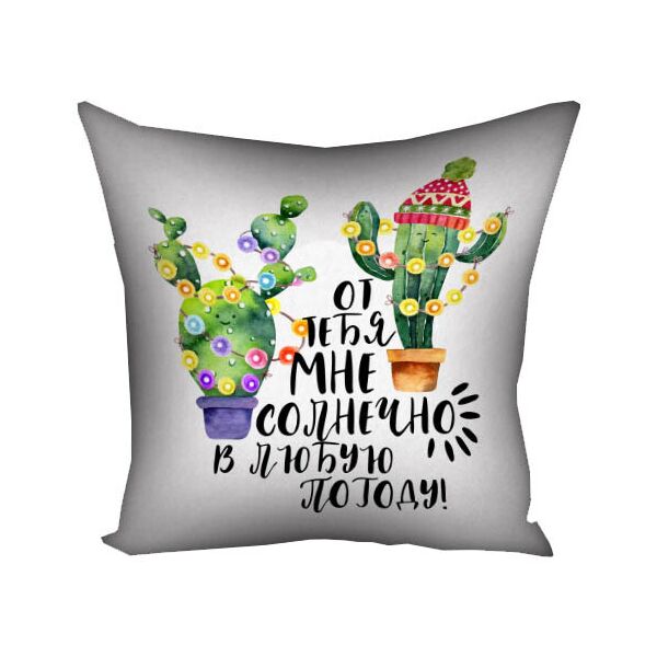 

Подушка с принтом Presentville От тебя мне солнечно в любую погоду! 40x40 см