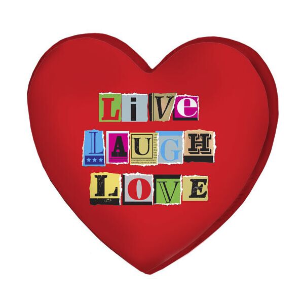 

Подушка сердце 3D Presentville Live laugh love 40х40х7,5 см