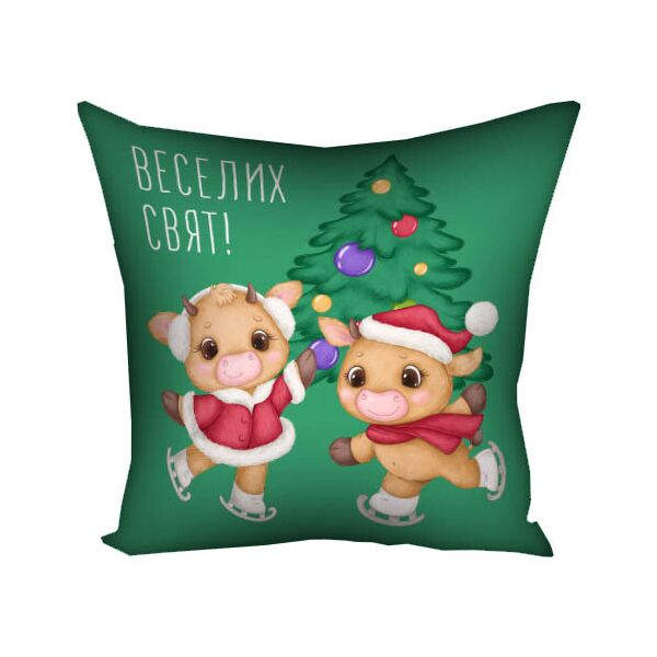 

Подушка с принтом Presentville Веселих свят! 40x40 см