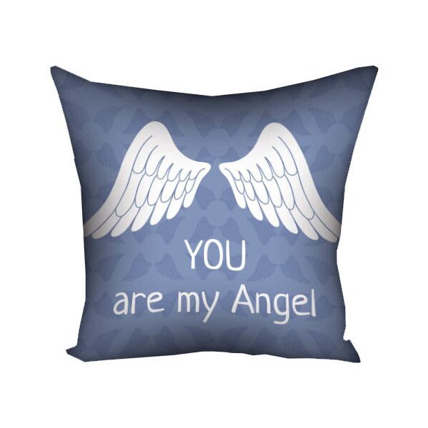 

Подушка с принтом Presentville You are my angel на голубом фоне с крыльями 30x30 см