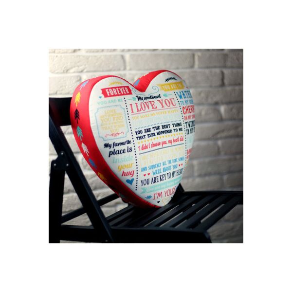 

Подушка сердце 3D Presentville I love you на белом фоне 40х40х7,5 см