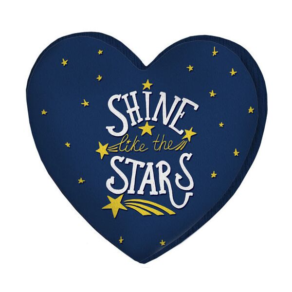 

Подушка сердце 3D Presentville Shine like the stars на синем фоне с звездами 40х40х7,5 см