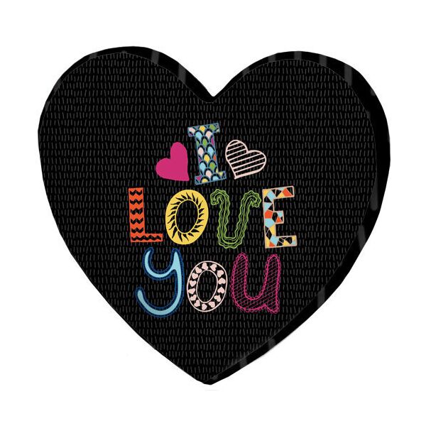 

Подушка сердце 3D Presentville I love you на черном фоне 40х40х7,5 см