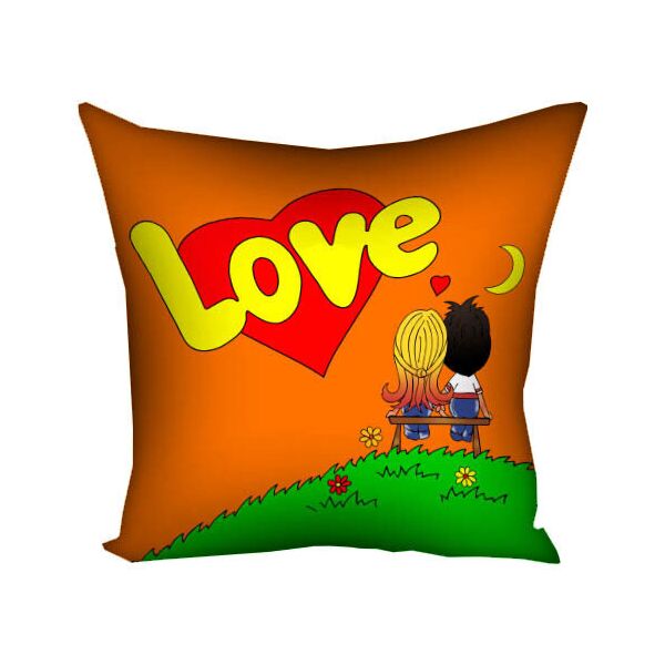 

Подушка с принтом Presentville Love is оранжевая 30x30 см