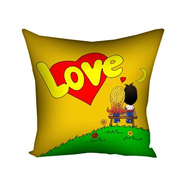 

Подушка с принтом Presentville Love is желтая 30x30 см