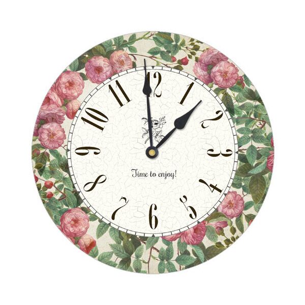 

Часы настенные круглые Presentville Time to enjoy! Цветы 36 см