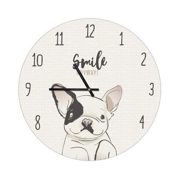 

Часы настенные круглые Presentville Французкий бульдог Smile 36 см