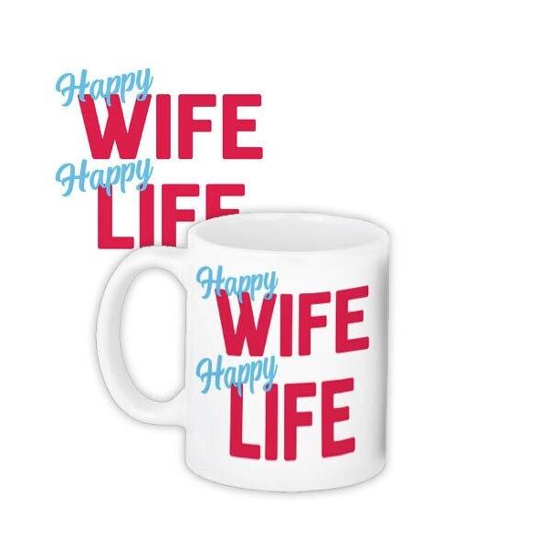 

Кружка с принтом Presentville Happy wife 330 мл