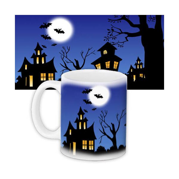 

Кружка с принтом Presentville Halloween Особняк на фоне луны 330 мл