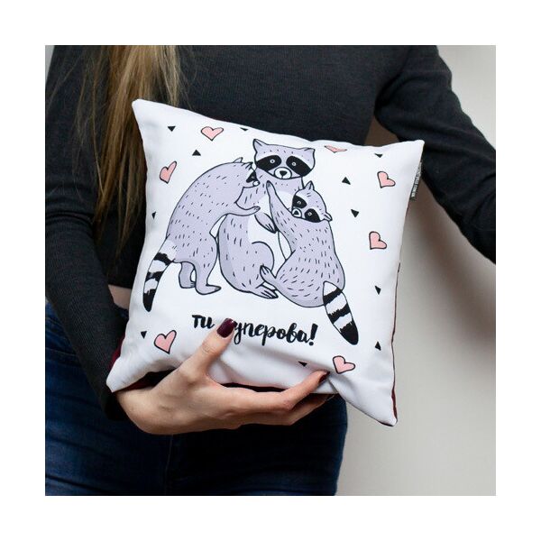 

Подушка с принтом Presentville Ти суперова! 30x30 см