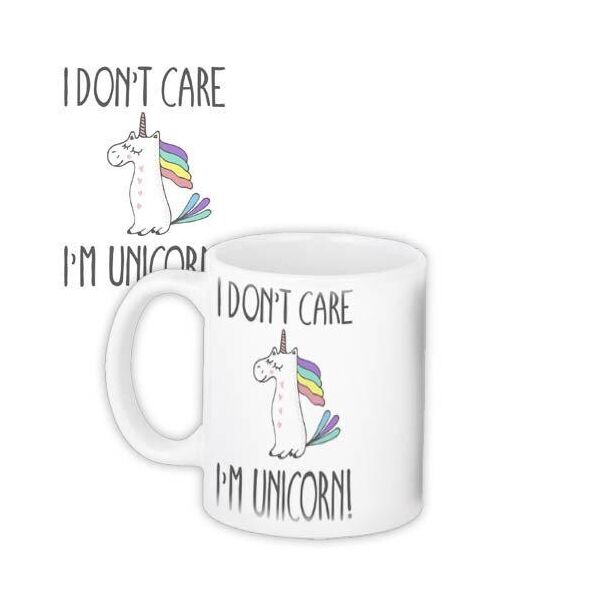 

Кружка с принтом Presentville I don't care, I'm unicorn 330 мл