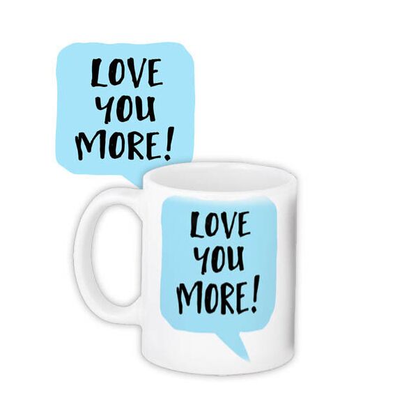 

Кружка с принтом Presentville Love you more! на берюзовом фоне 330 мл