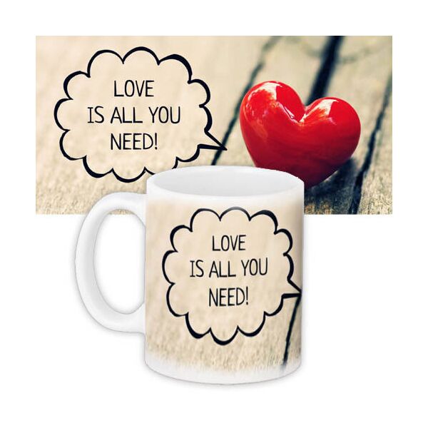 

Кружка с принтом Presentville Love is all you need! 330 мл