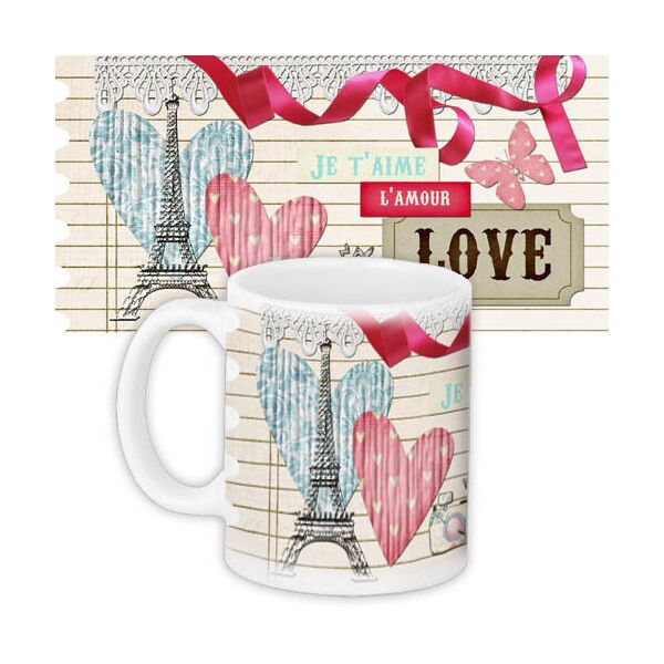 

Кружка с принтом Presentville Je t`aime l`amour love 330 мл