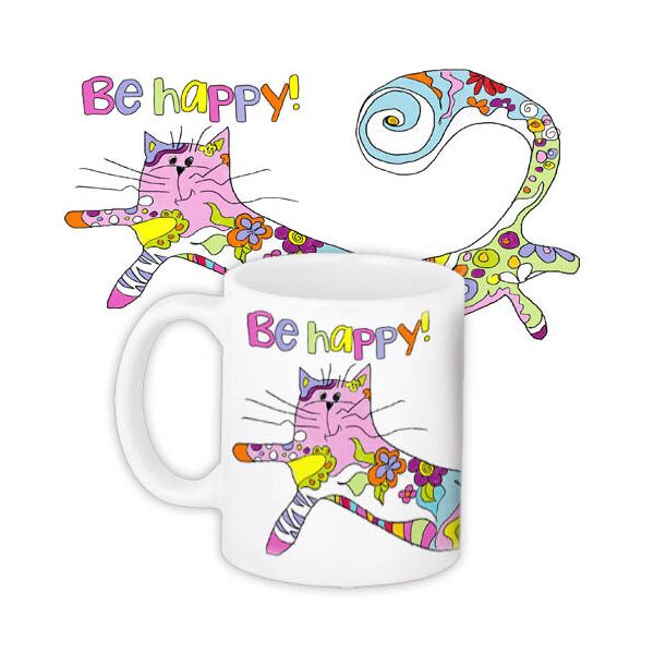 

Кружка с принтом Presentville Be happy! 330 мл