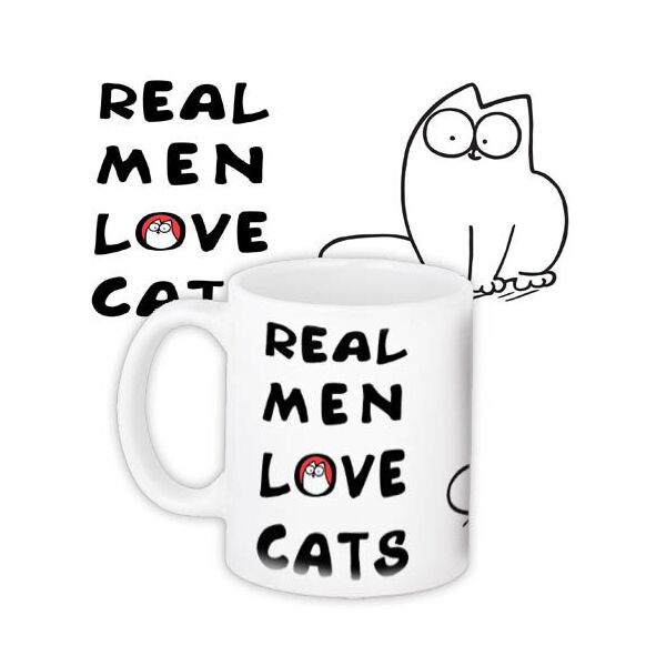 

Кружка с принтом Presentville Real men love cats 330 мл