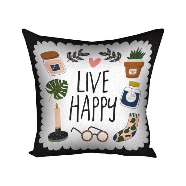 

Подушка с принтом Presentville Live happy 30x30 см