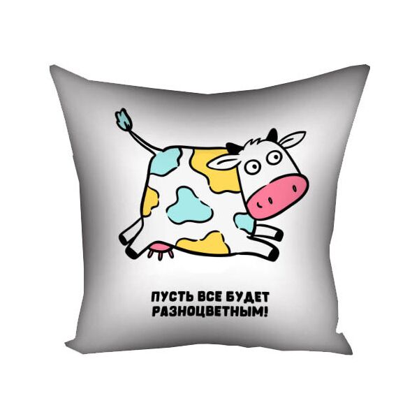 

Подушка с принтом Presentville Пусть все будет разноцветным! 30x30 см