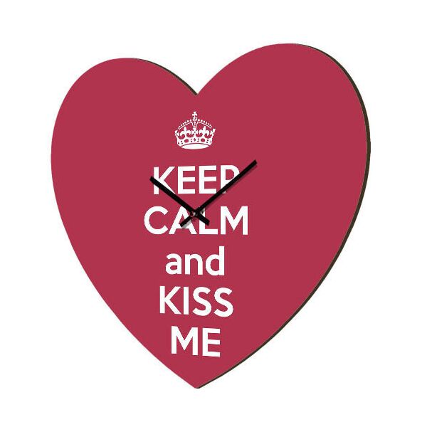 

Часы в форме сердца Presentville Keep calm and kiss me 36x36 см